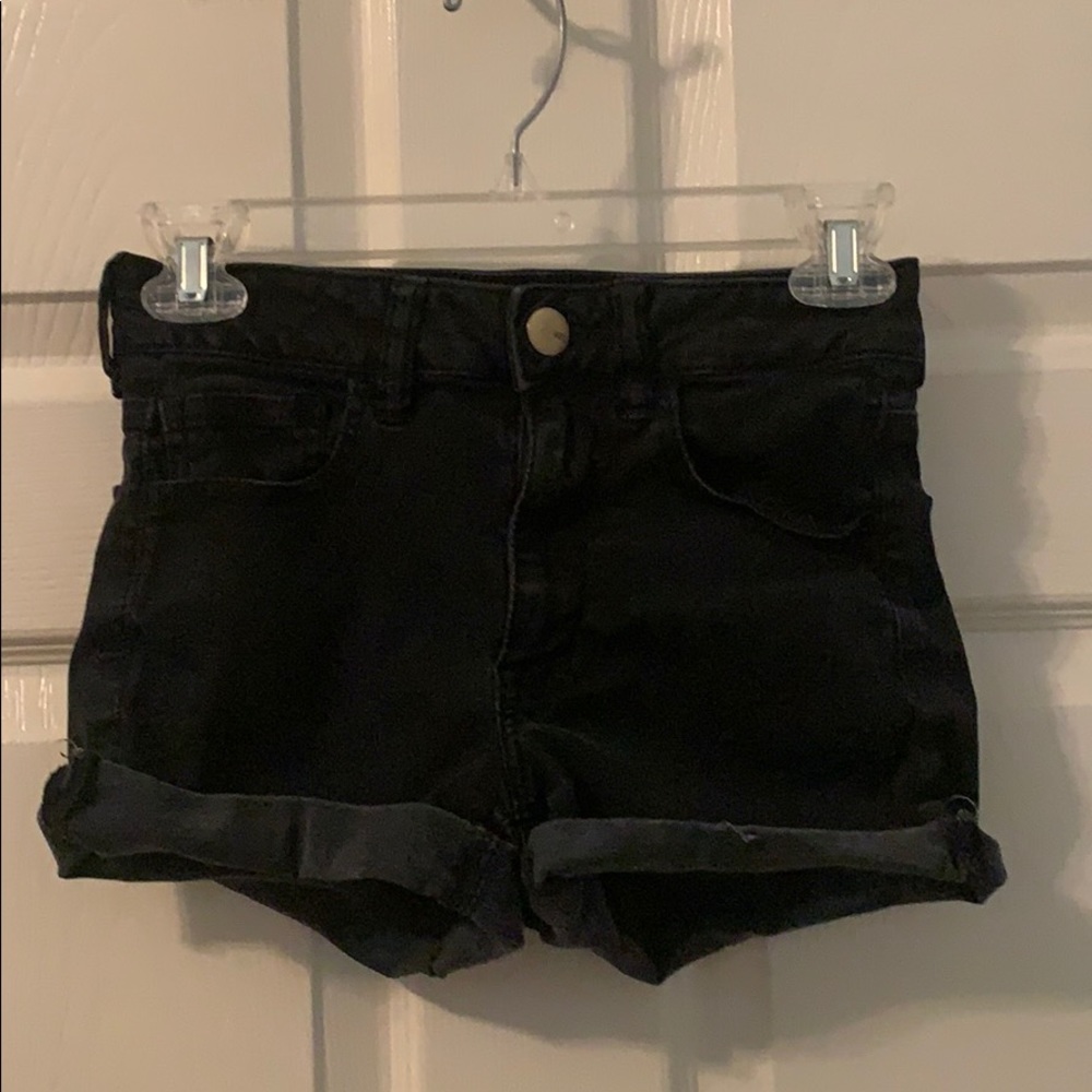 American Eagle High Rise Black Shorts